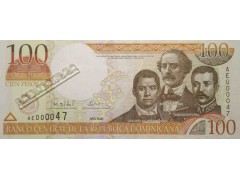 Банкнота Доминикана 100 (сто) песо 2000 год. Pick 167a. UNC