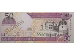 Банкнота Доминикана 50 (пятьдесят) песо 2003 год. Pick 170b. UNC