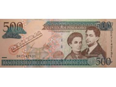 Банкнота Доминикана 500 (пятьсот) песо 2003 год. Pick 172b. UNC