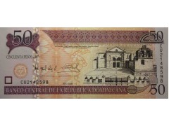 Банкнота Доминикана 50 (пятьдесят) песо 2008 год. Pick 176b. UNC