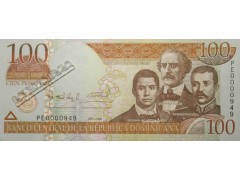 Банкнота Доминикана 100 (сто) песо 2006 год. Pick 177a. UNC