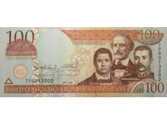 Банкнота Доминикана 100 (сто) песо 2009 год. Pick 177b. UNC