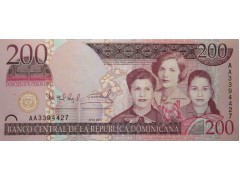 Банкнота Доминикана 200 (двести) песо 2007 год. Pick 178. UNC