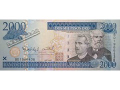 Банкнота Доминикана 2000 (две тысячи) песо 2006 год. Pick 181a. UNC