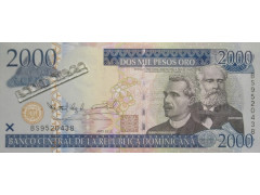 Банкнота Доминикана 2000 (две тысячи) песо 2010 год. Pick 181c. UNC