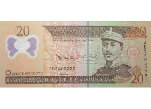 Банкнота Доминикана 20 (двадцать) песо 2009 год. Pick 182a. UNC
