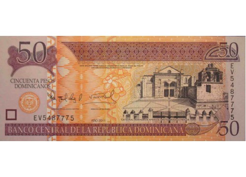 Банкнота Доминикана 50 (пятьдесят) песо 2011 год. Pick 183a. UNC