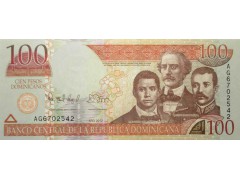 Банкнота Доминикана 100 (сто) песо 2012 год. Pick 184b. UNC