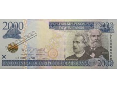 Банкнота Доминикана 2000 (две тысячи) песо 2011 год. Pick 188a. UNC