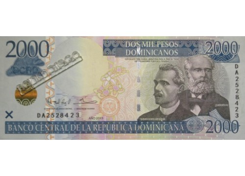 Банкнота Доминикана 2000 (две тысячи) песо 2013 год. Pick 188c. UNC