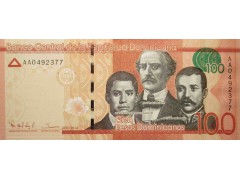 Банкнота Доминикана 100 (сто) песо 2014 год. Pick 190a. UNC