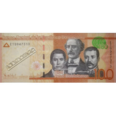 Банкнота Доминикана 100 (сто) песо 2015 год. Pick 190b. UNC