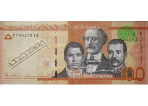 Банкнота Доминикана 100 (сто) песо 2015 год. Pick 190b. UNC