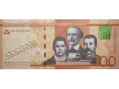 Банкнота Доминикана 100 (сто) песо 2019 год. Pick 190e. UNC