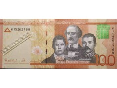 Банкнота Доминикана 100 (сто) песо 2021 год. Pick 190f. UNC