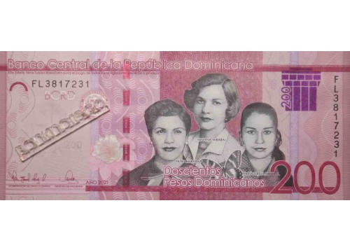 Банкнота Доминикана 200 (двести) песо 2021 год. Pick 191. UNC