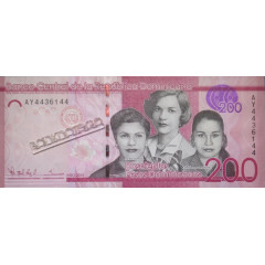Банкнота Доминикана 200 (двести) песо 2015 год. Pick 191b. UNC