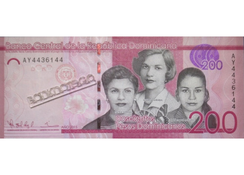 Банкнота Доминикана 200 (двести) песо 2015 год. Pick 191b. UNC