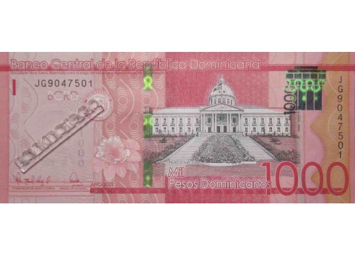 Банкнота Доминикана 1000 (тысяча) песо 2021 год. Pick 193. UNC