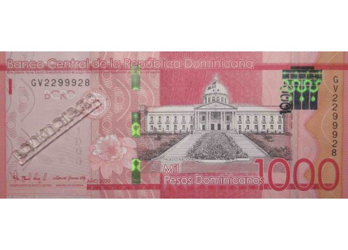 Банкнота Доминикана 1000 (тысяча) песо 2020 год. Pick 193e. UNC