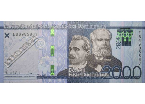 Банкнота Доминикана 2000 (две тысячи) песо 2021 год. Pick 194e. UNC