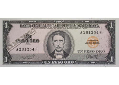 Банкнота Доминикана 1 (один) песо 1969 год. Pick 99a2. UNC