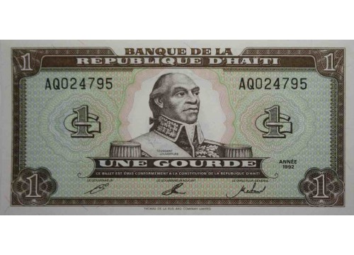 Банкнота Гаити 1 (один) гурд 1992 год. Pick 259a. UNC