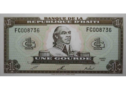 Банкнота Гаити 1 (один) гурд 1993 год. Pick 259b. UNC