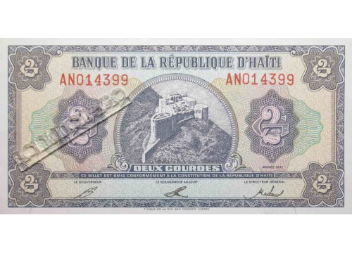 Банкнота Гаити 2 (два) гурда 1992 год. Pick 260. UNC