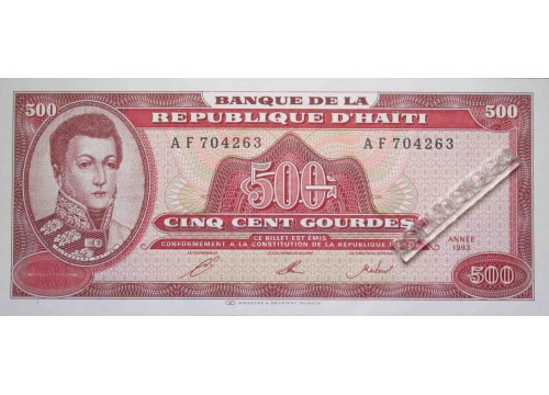 Банкнота Гаити 500 (пятьсот) гурд 1993 год. Pick 264. UNC