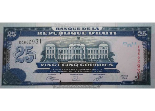 Банкнота Гаити 25 (двадцать пять) гурд 2009 год. Pick 266d. UNC