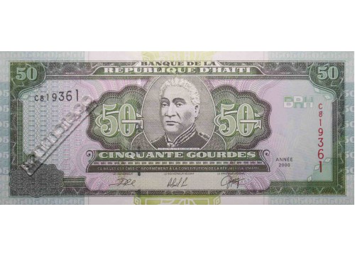 Банкнота Гаити 50 (пятьдесят) гурд 2000 год. Pick 267a. UNC