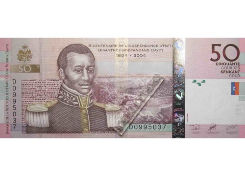 Банкнота Гаити 50 (пятьдесят) гурд 2004 год. Pick 274a. UNC