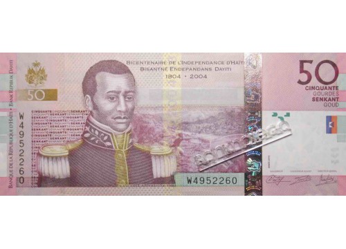 Банкнота Гаити 50 (пятьдесят) гурд 2014 год. Pick 274e. UNC