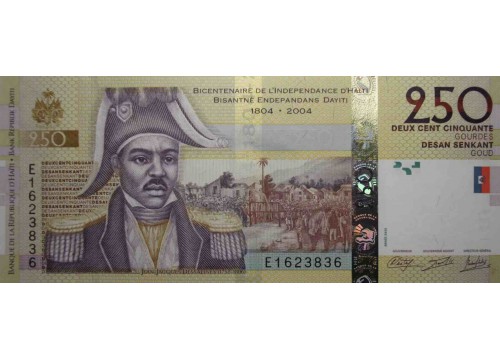Банкнота Гаити 250 (двести пятьдесят) гурд 2013 год. Pick 276e. UNC