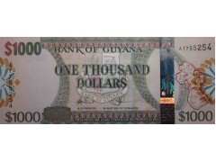 Банкнота Гайана 1000 (тысяча) долларов 2011-19 год. Pick 38.1. UNC