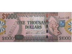 Банкнота Гайана 1000 (тысяча) долларов 2005 год. Pick 39a. UNC