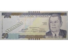 Банкнота Гондурас 50 (пятьдесят) лемпир 2016 год. Pick 104a. UNC