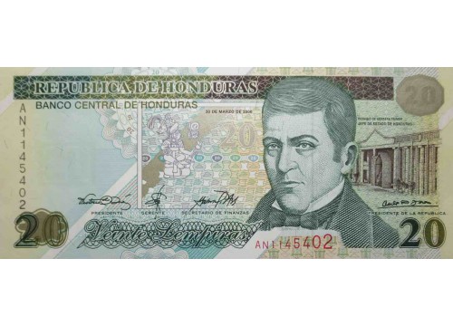 Банкнота Гондурас 20 (двадцать) лемпир 2000 год. Pick 83. UNC