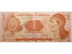 Банкнота Гондурас 1 (одна) лемпира 2022 год. Pick 96.5. UNC