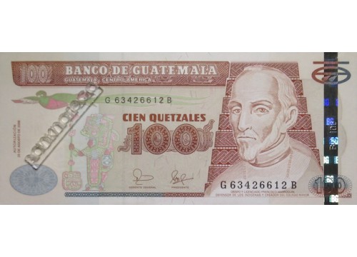 Банкнота Гватемала 100 (сто) кетсалей 2006 год. Pick 114a. UNC