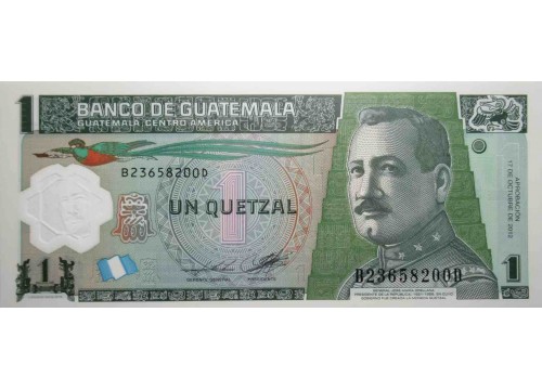 Банкнота Гватемала 1 (один) кетсаль 2012 год. Pick 115. UNC