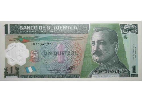 Банкнота Гватемала 1 (один) кетсаль 2012 год. Pick 115c. UNC