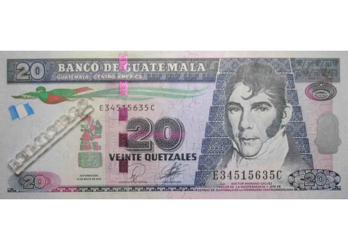 Банкнота Гватемала 20 (двадцать) кетсалей 2010 год. Pick 124a. UNC