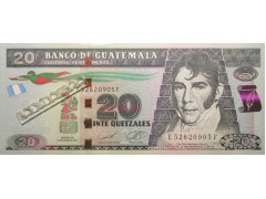 Банкнота Гватемала 20 (двадцать) кетсалей 2023 год. Pick 124j. UNC
