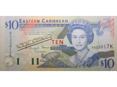 Банкнота Карибские о-ва 10 (десять) долларов 1993 год. Pick 27k. UNC