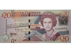 Банкнота Карибские о-ва 20 (двадцать) долларов 2015 год. Pick 53b. UNC