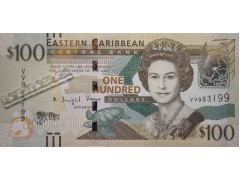 Банкнота Карибские о-ва 100 (сто) долларов 2015 год. Pick 55b. UNC