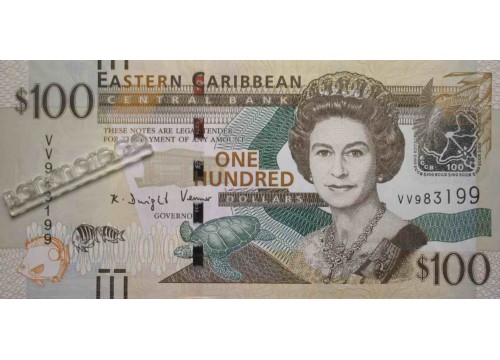 Банкнота Карибские о-ва 100 (сто) долларов 2015 год. Pick 55b. UNC