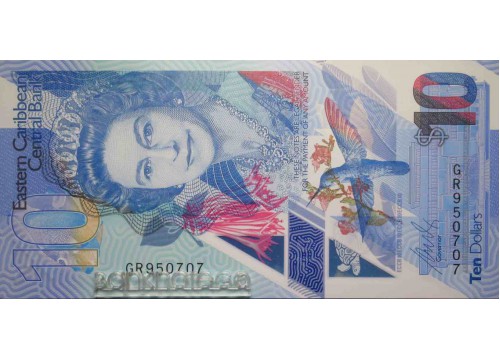 Банкнота Карибские о-ва 10 (десять) долларов 2019 год. Pick 57. UNC